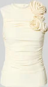 YAS slim fit blouse met bloemige garnering model 'Orchida'