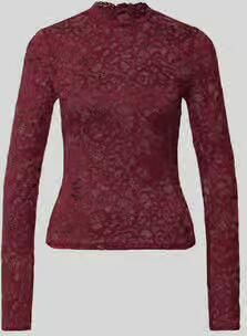 YAS Slim Fit shirt met lange mouwen van bloemig kant model 'Lacey' - Foto 8