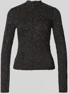 YAS Slim Fit shirt met lange mouwen van bloemig kant model 'Lacey' - Foto 8