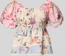 YAS slim fit top met linnen model 'Messa'