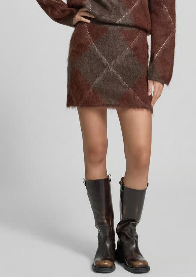 Y.A.S. YAS Dames Rokken Yasargy Hw Mohair Blend Knit Skirt Bruin - Foto 2
