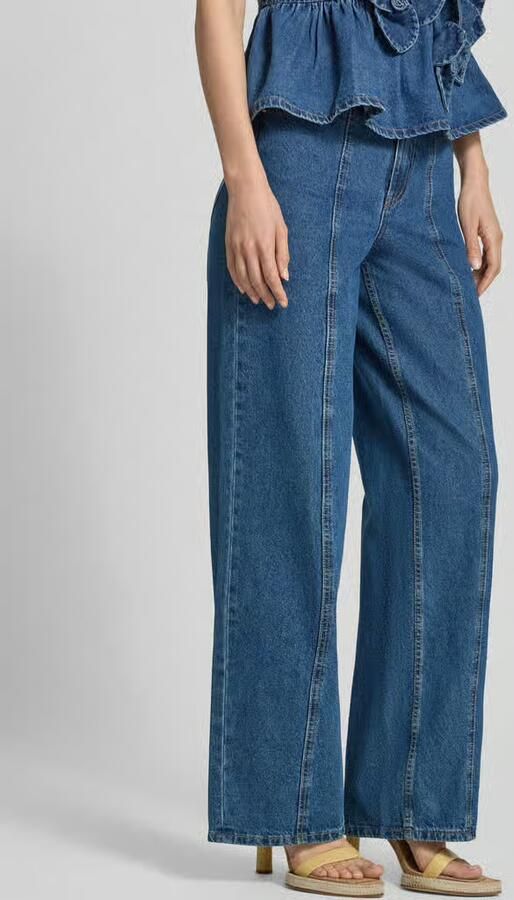 YAS wide fit jeans met siernaden model 'Elsie' - Foto 5