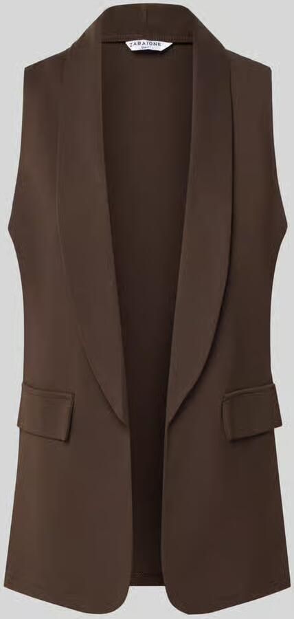 ZABAIONE Bodywarmer van viscosemix met sjaalkraag model 'Am44br'