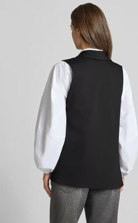 ZABAIONE Bodywarmer van viscosemix met sjaalkraag model 'Am44br' - Foto 3