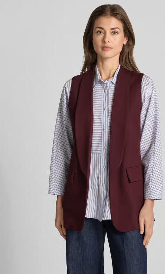 ZABAIONE Bodywarmer van viscosemix met sjaalkraag model 'Am44br' - Foto 2