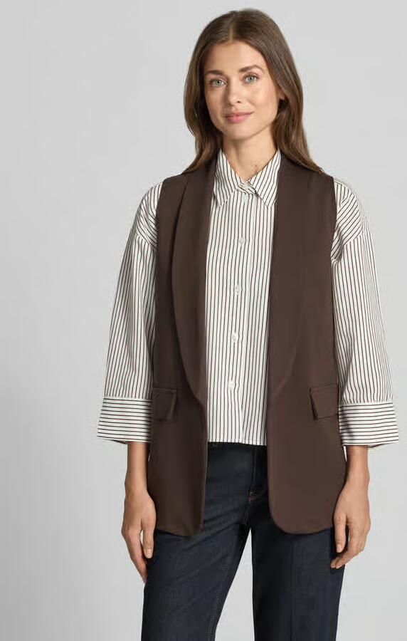 ZABAIONE Bodywarmer van viscosemix met sjaalkraag model 'Am44br' - Foto 2