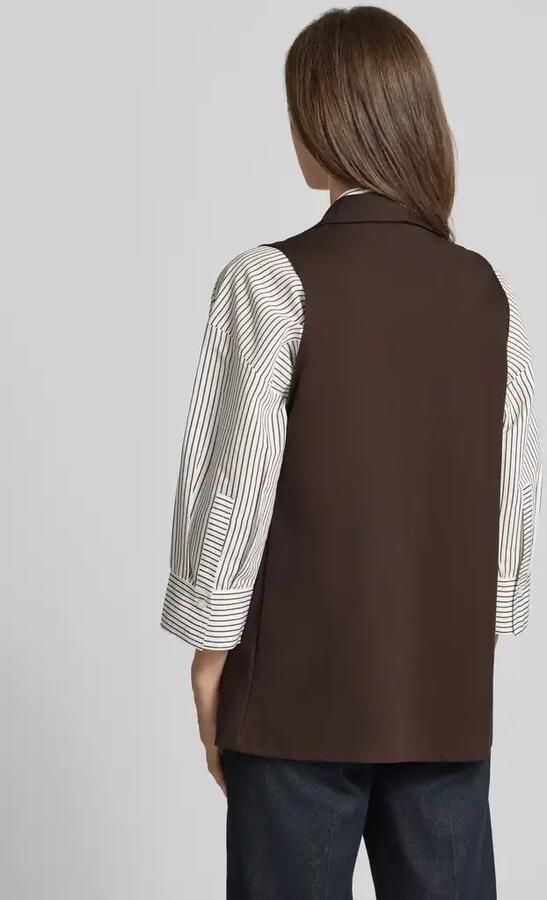 ZABAIONE Bodywarmer van viscosemix met sjaalkraag model 'Am44br' - Foto 3