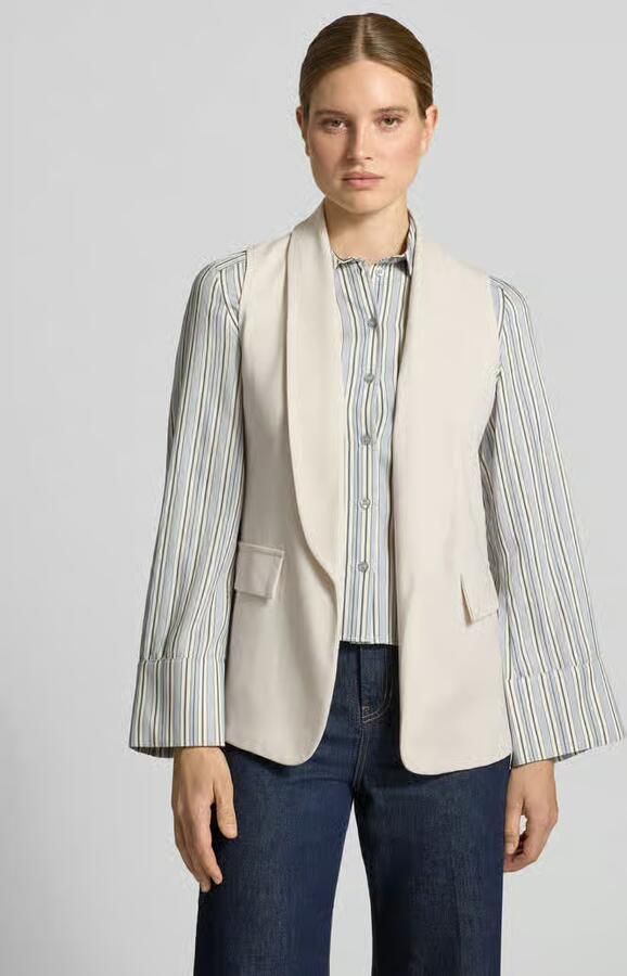 ZABAIONE Bodywarmer van viscosemix met sjaalkraag model 'Am44br' - Foto 3