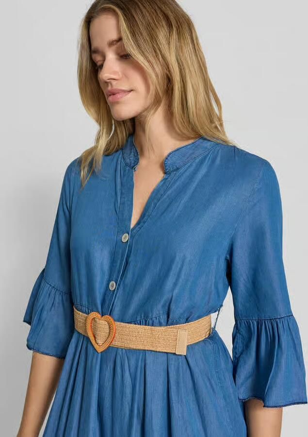 ZABAIONE Denimjurk met riem en mouwen met ruches model 'Li44yanaa' - Foto 2