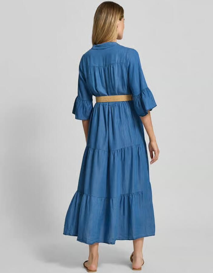 ZABAIONE Denimjurk met riem en mouwen met ruches model 'Li44yanaa' - Foto 2