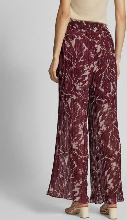 ZABAIONE Flared stoffen broek met plissévouwen