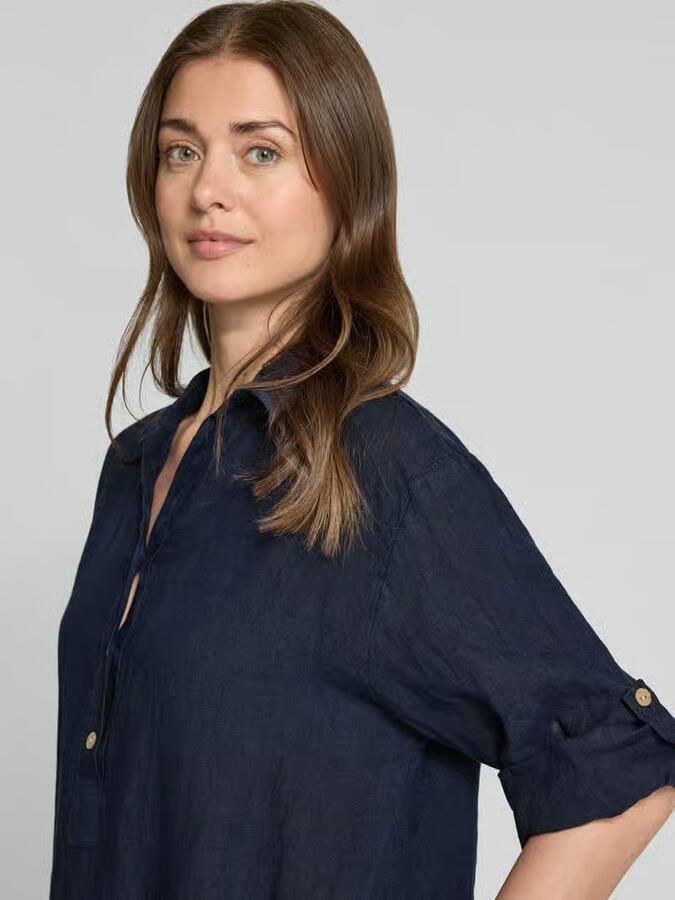 ZABAIONE Knie-lange zijden jurk met knoopsluiting model 'Al44inii'