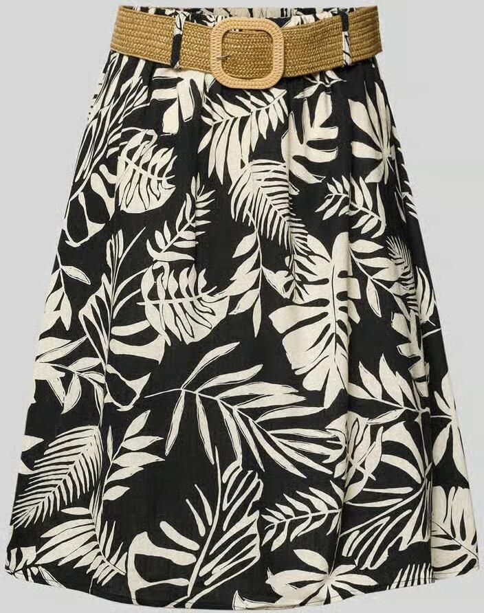 ZABAIONE Knielange rok van mix van viscose en linnen model 'Si44nja' - Foto 2