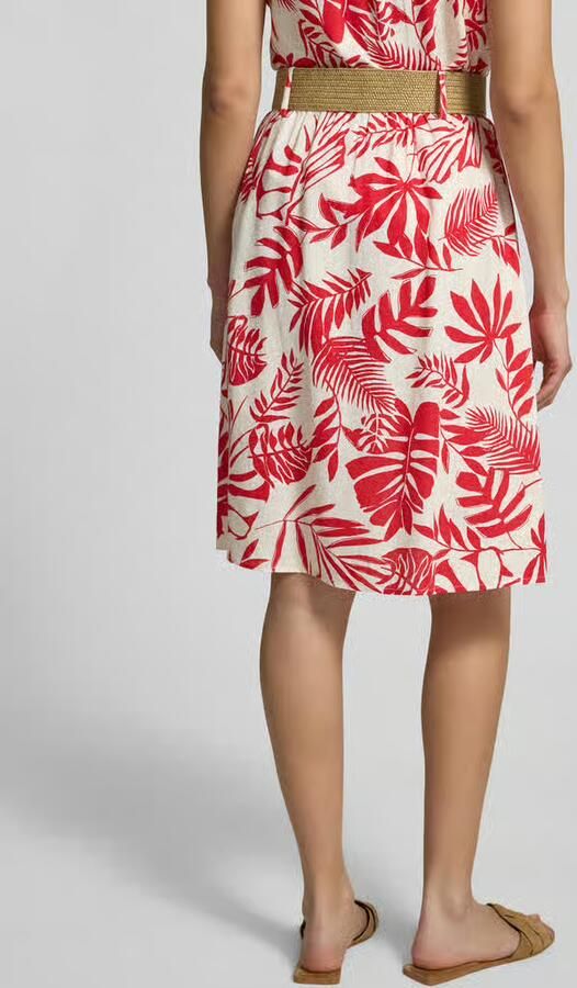 ZABAIONE Knielange rok van mix van viscose en linnen model 'Si44nja' - Foto 3