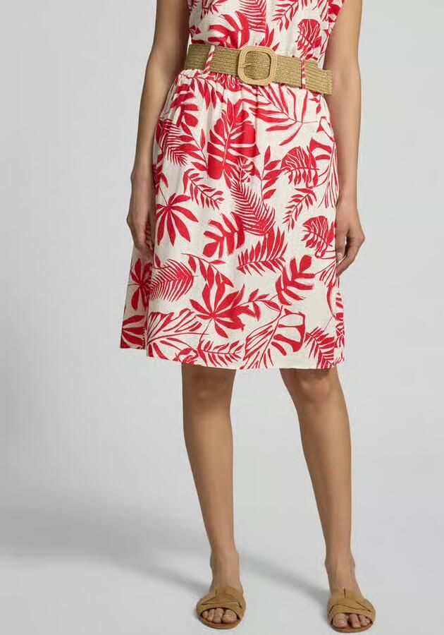 ZABAIONE Knielange rok van mix van viscose en linnen model 'Si44nja' - Foto 2