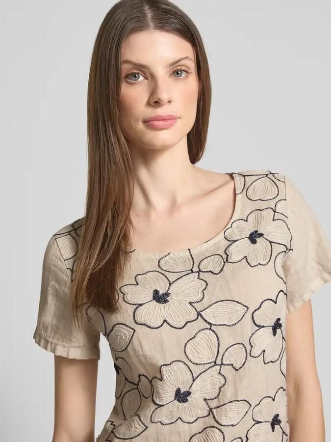 ZABAIONE Linnen mini-jurk van een mix van linnen en katoen