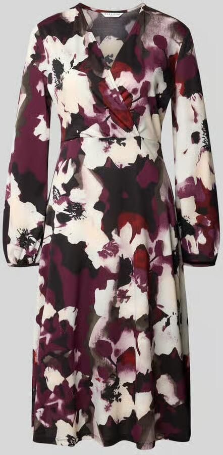 ZABAIONE Midi-jurk in wikkellook met v-hals