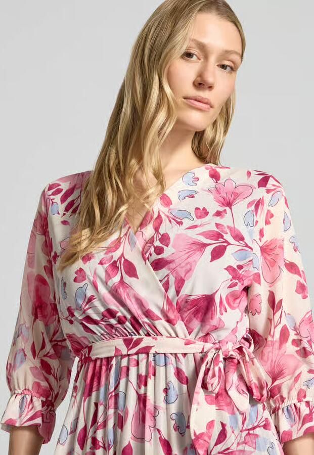 ZABAIONE midi-jurk met strikceintuur model 'Momoo'