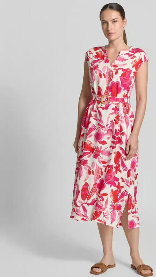 ZABAIONE Midi-jurk van viscose met riem model 'An44na' - Foto 3