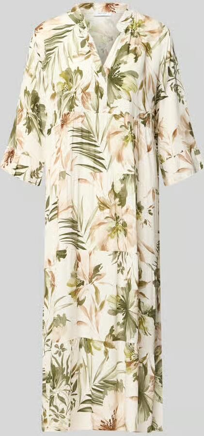 ZABAIONE Midi-jurk van viscose met serafinokraag model 'Kl44arraa'