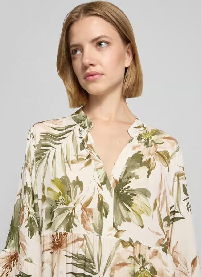 ZABAIONE Midi-jurk van viscose met serafinokraag model 'Kl44arraa' - Foto 2