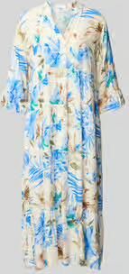 ZABAIONE Midi-jurk van viscose met serafinokraag model 'Kl44arraa'