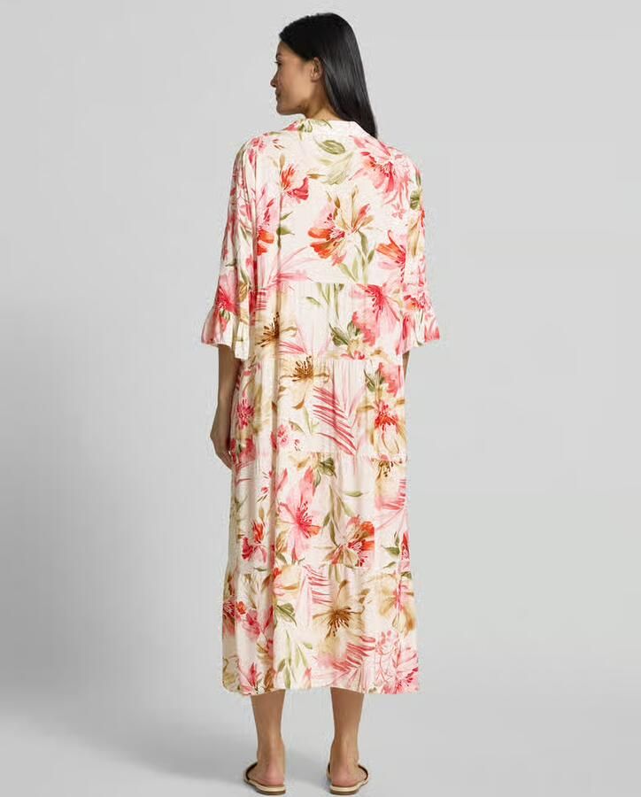 ZABAIONE Midi-jurk van viscose met serafinokraag model 'Kl44arraa' - Foto 2