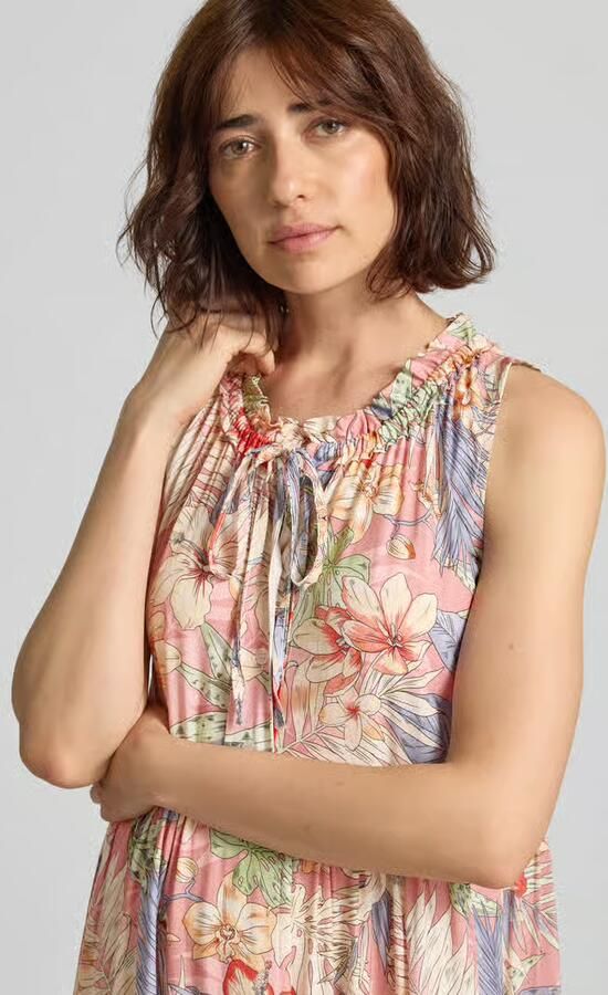 ZABAIONE midi-jurk van viscose met vetersluiting model 'Gi44naa' - Foto 2