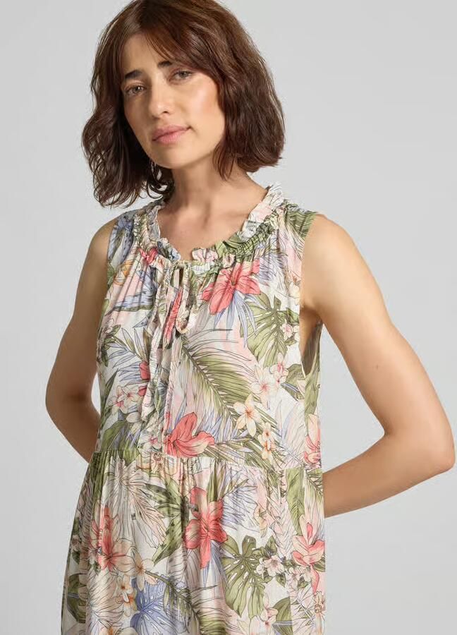 ZABAIONE midi-jurk van viscose met vetersluiting model 'Gi44naa' - Foto 2