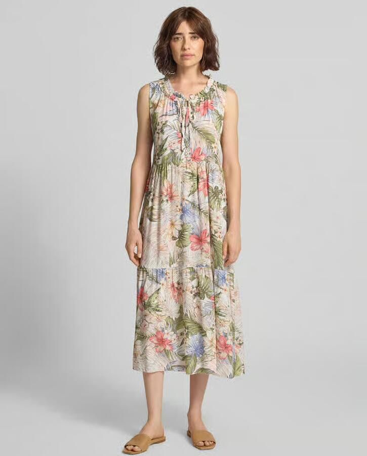 ZABAIONE midi-jurk van viscose met vetersluiting model 'Gi44naa' - Foto 2