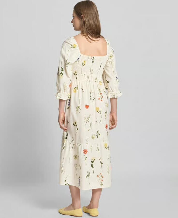 ZABAIONE Midi-jurk van viscosemix met linnen model 'Mi44ss'