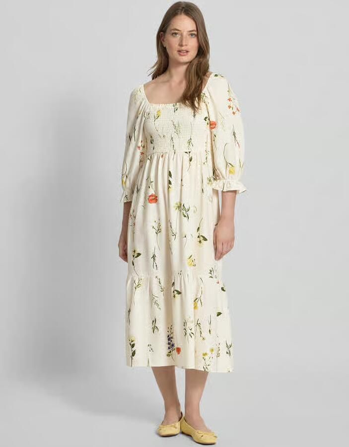 ZABAIONE Midi-jurk van viscosemix met linnen model 'Mi44ss' - Foto 2