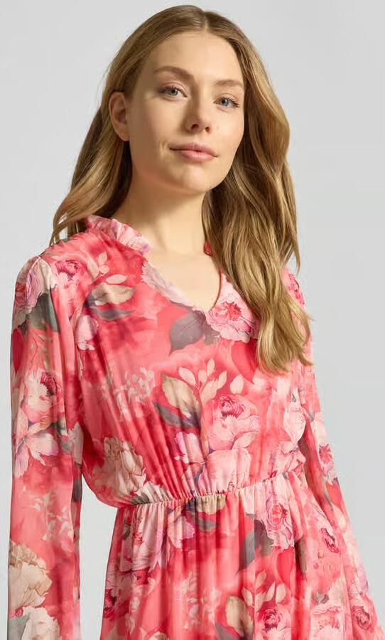 ZABAIONE Midijurk met V-hals en ruches model 'Be44aa'