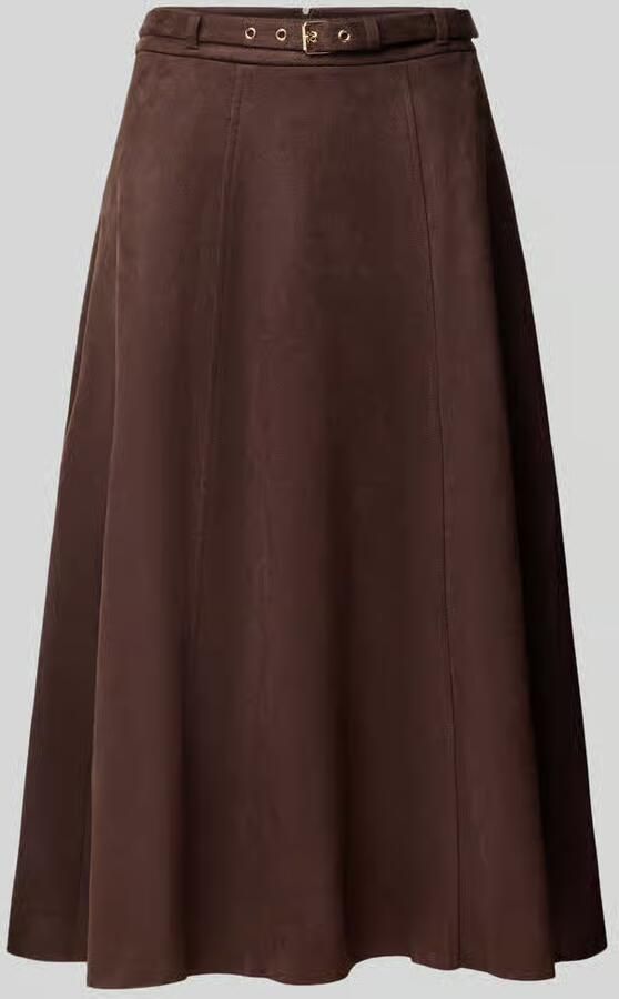 ZABAIONE Midirok in leerlook met riem model 'Br44ittany'