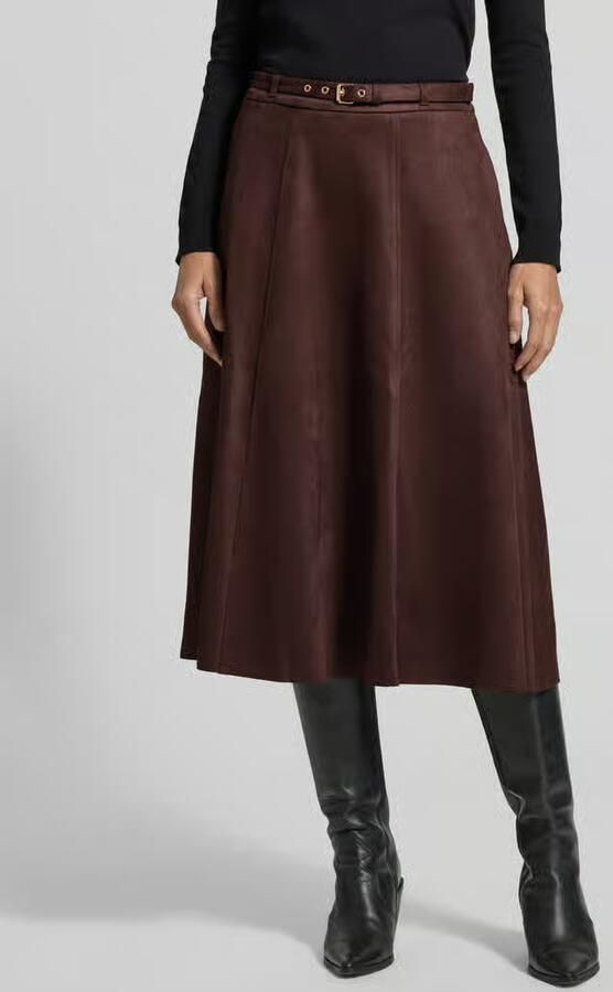 ZABAIONE Midirok in leerlook met riem model 'Br44ittany' - Foto 2
