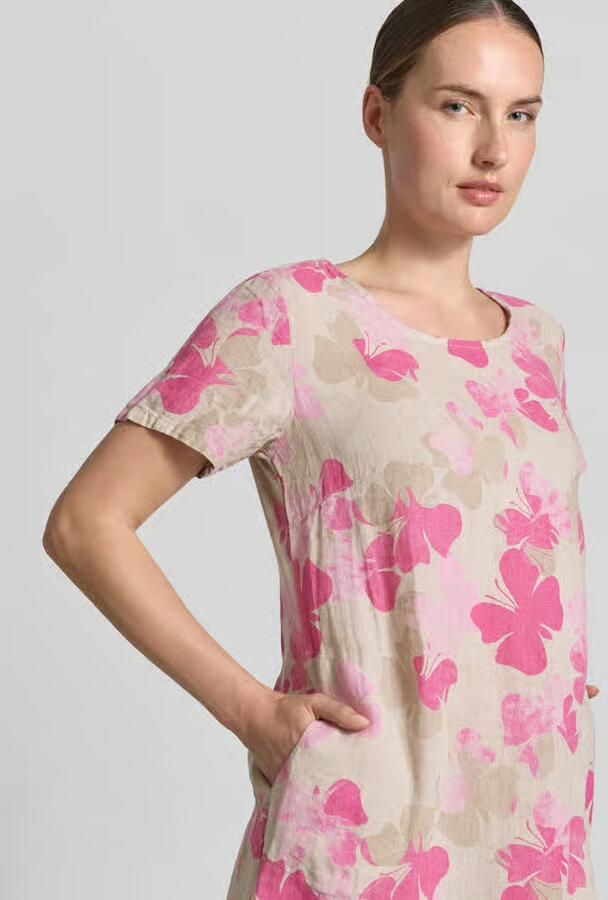 ZABAIONE Mini-jurk van linnenmix in all-over look model 'Gl44aniaa' - Foto 2
