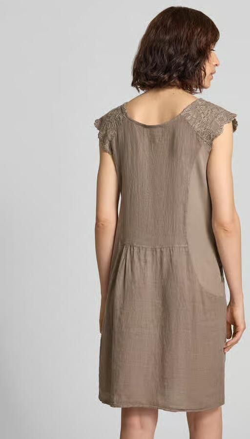 ZABAIONE Mini-jurk van linnenmix met stitchings - Foto 3