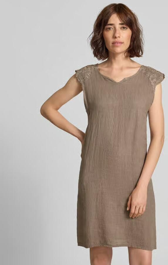 ZABAIONE Mini-jurk van linnenmix met stitchings - Foto 2
