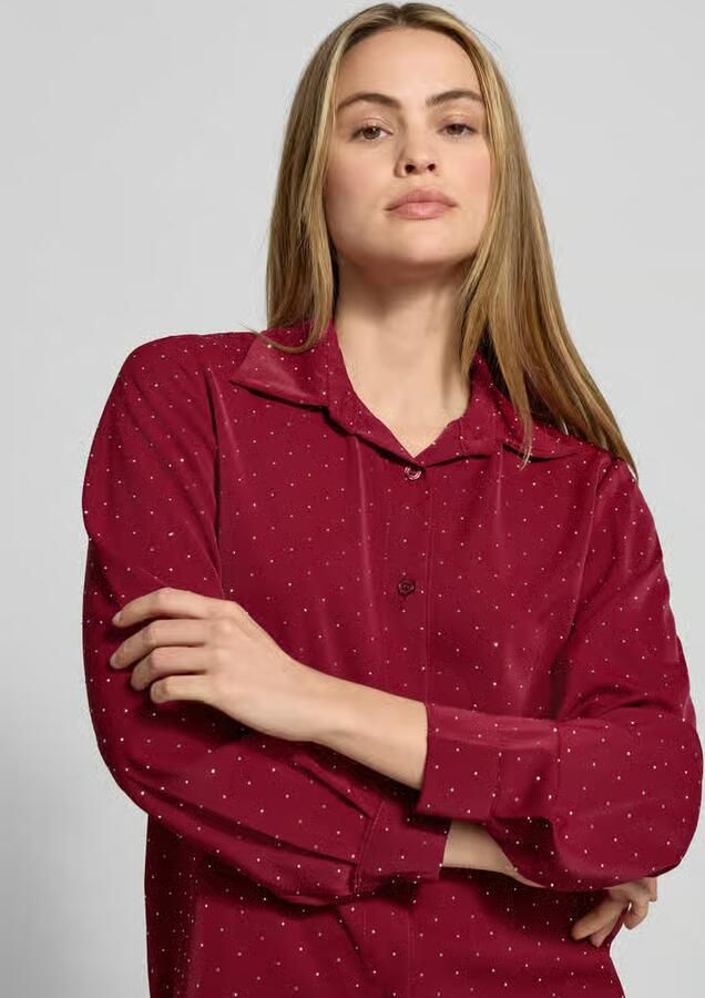 ZABAIONE Regular fit blouse met siersteentjes model 'Il44lenia'