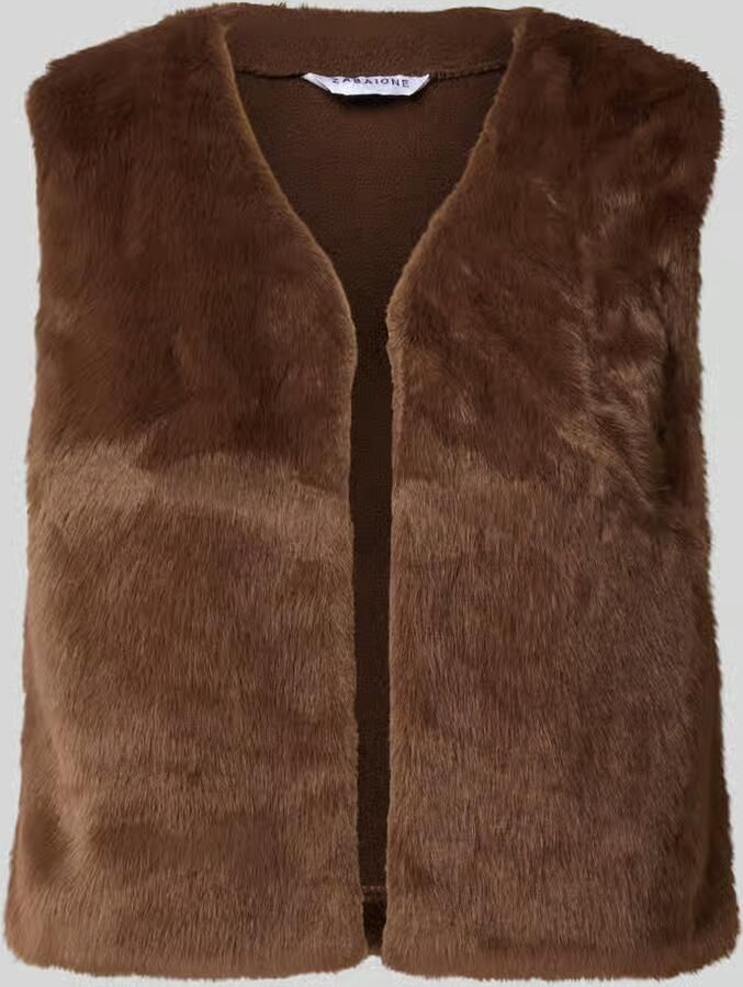 ZABAIONE Regular fit bodywarmer van imitatiebont in effen design