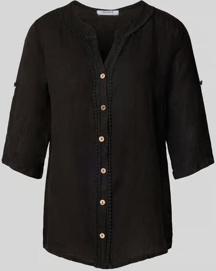ZABAIONE Regular fit linnen blouse met 3 4-mouwen - Foto 2
