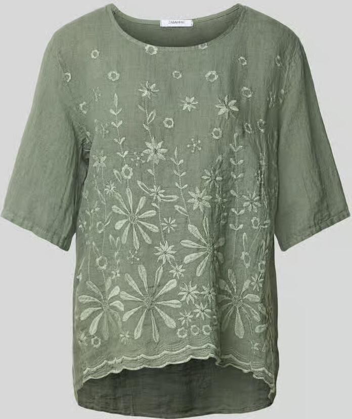 ZABAIONE Regular fit linnen blouse met stitchings model 'La44ura' - Foto 3