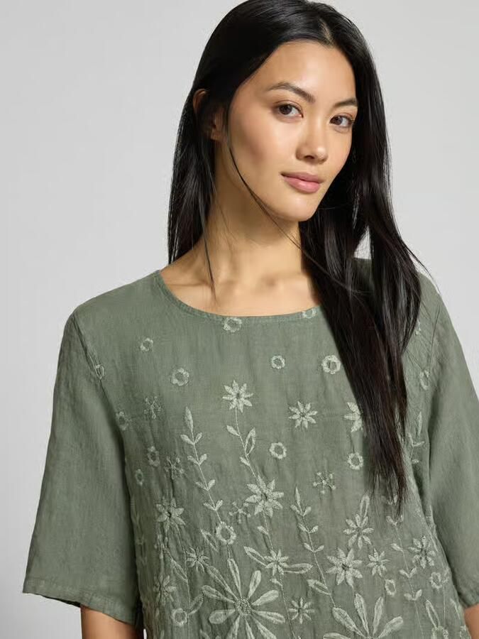 ZABAIONE Regular fit linnen blouse met stitchings model 'La44ura' - Foto 2