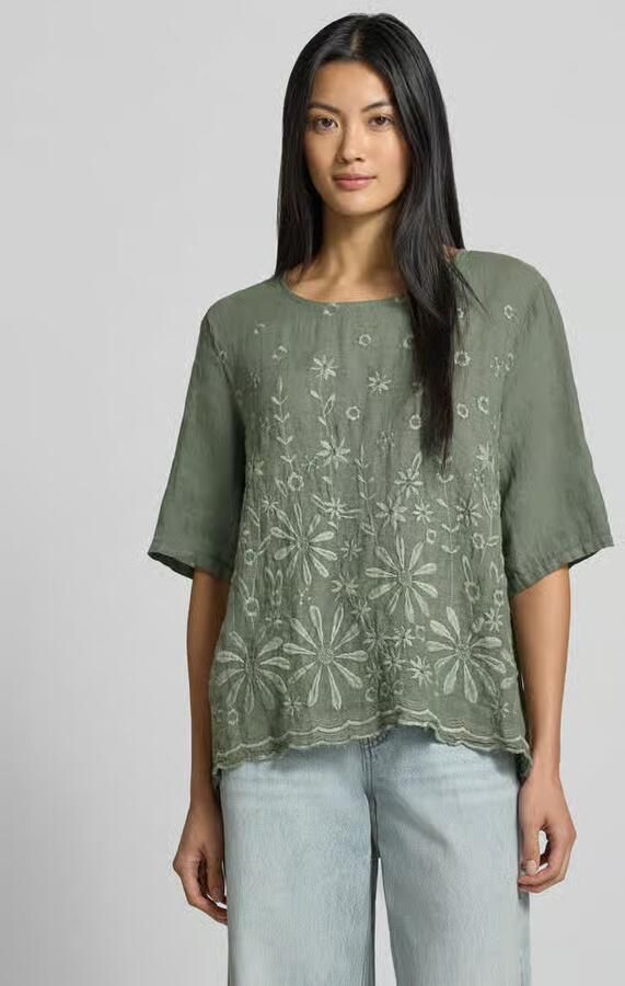 ZABAIONE Regular fit linnen blouse met stitchings model 'La44ura' - Foto 4