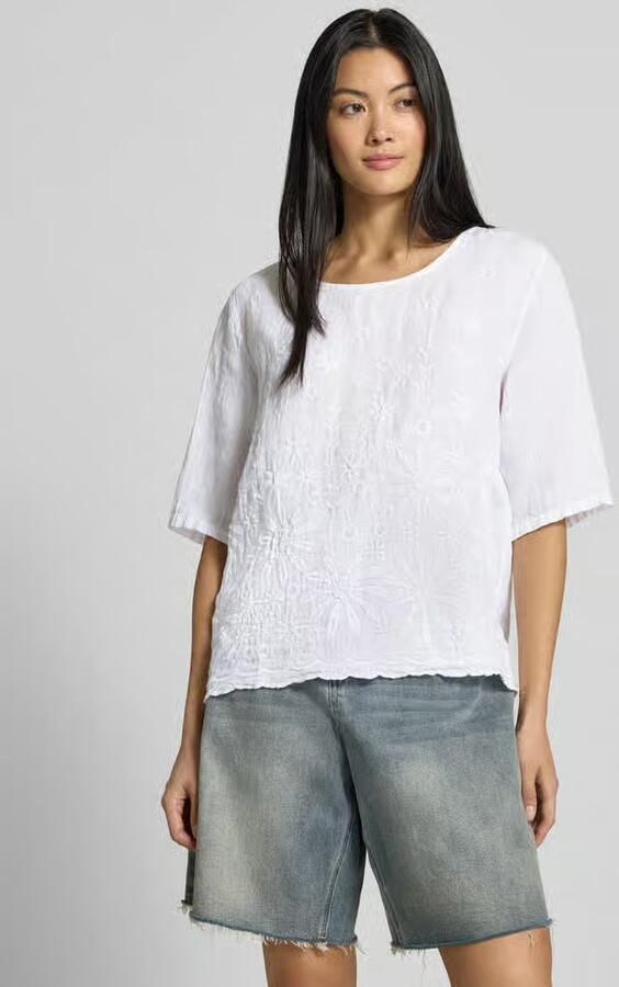 ZABAIONE Regular fit linnen blouse met stitchings model 'La44ura' - Foto 2