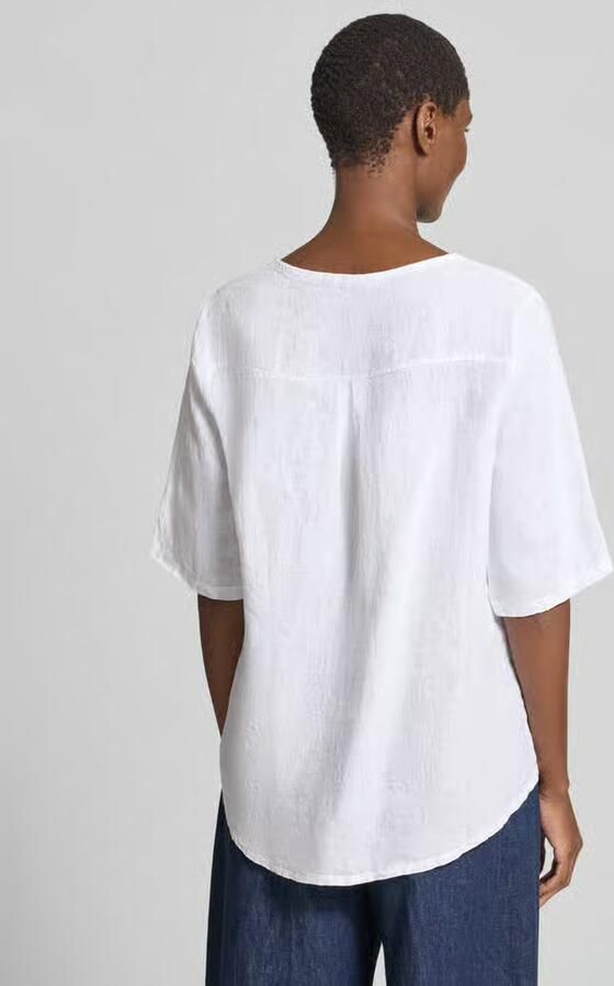 ZABAIONE regular fit linnen blouse met stitchings model 'Zu44zzi'