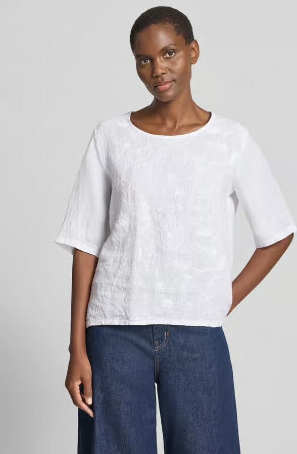 ZABAIONE regular fit linnen blouse met stitchings model 'Zu44zzi' - Foto 3