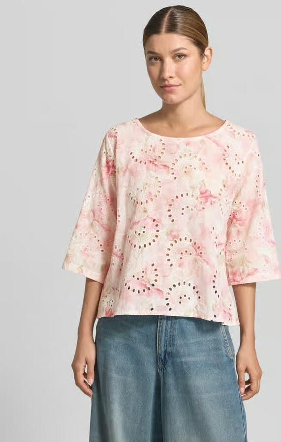 ZABAIONE relaxed fit blouse met opengewerkte borduursels model 'Lola' - Foto 2