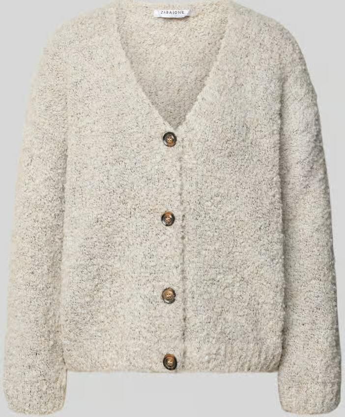 ZABAIONE relaxed fit gebreid jack van mix van wol en viscose model 'Sofia'