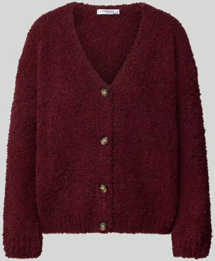 ZABAIONE relaxed fit gebreid jack van mix van wol en viscose model 'Sofia'